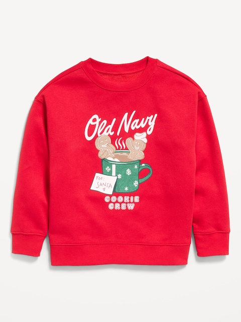 Oversized Logo Graphic Crew-Neck Sweatshirt for Boys