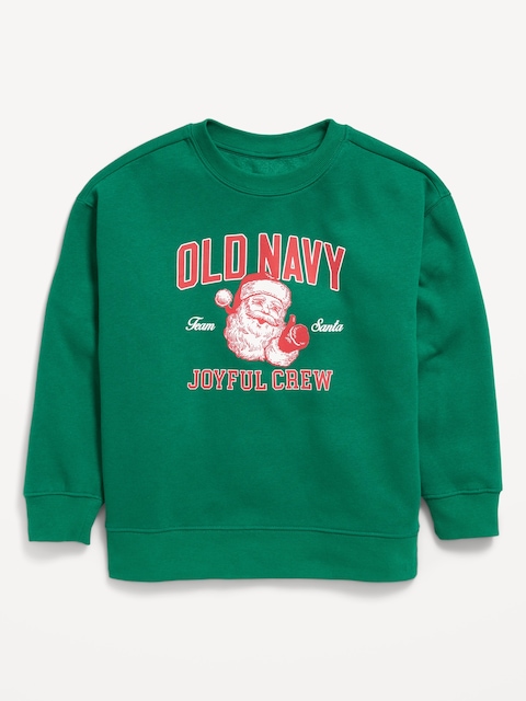 Oversized Logo Graphic Crew-Neck Sweatshirt for Boys