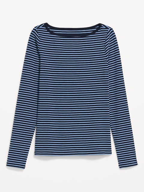 Snug Long-Sleeve Boatneck T-Shirt