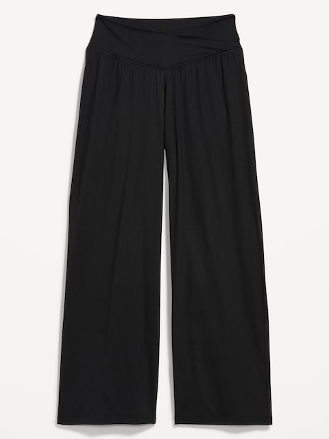 Crossover-Waist StudioSmooth Wide-Leg Pants