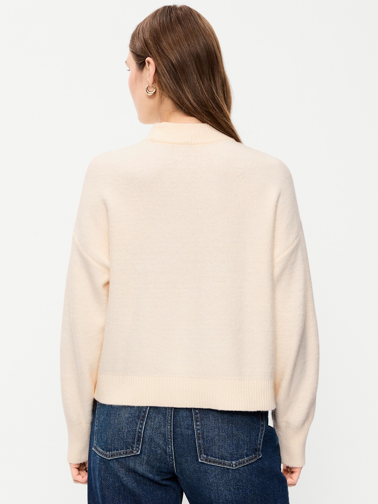 Женский свитер Old Navy SoSoft вязки косами с круглым вырезом, цвет: Creme De La Creme — фото 2