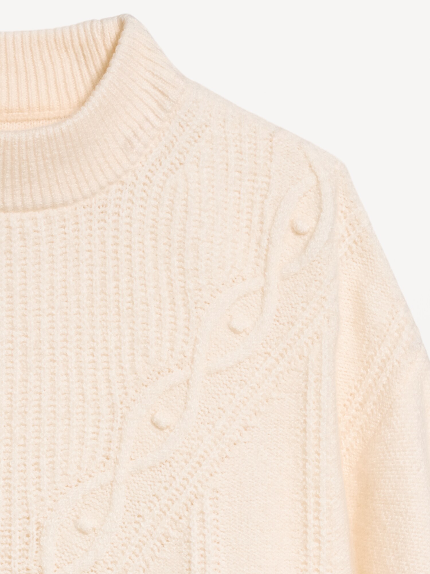 Женский свитер Old Navy SoSoft вязки косами с круглым вырезом, цвет: Creme De La Creme — фото 4