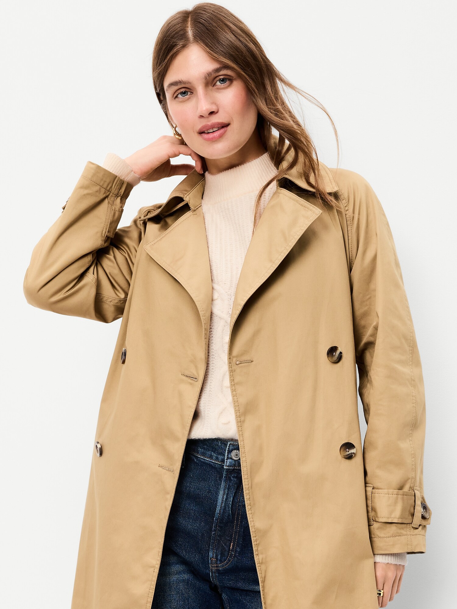 Женский свитер Old Navy SoSoft вязки косами с круглым вырезом, цвет: Creme De La Creme — фото 3