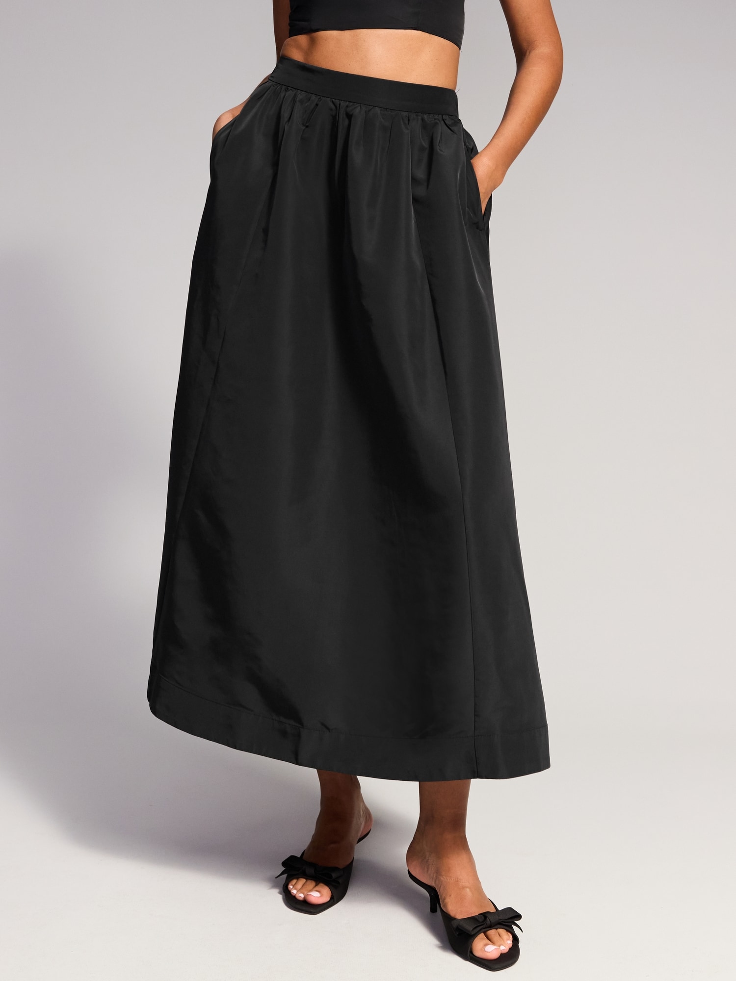 The Occasion by Old Navy Taffeta Midi Skirt