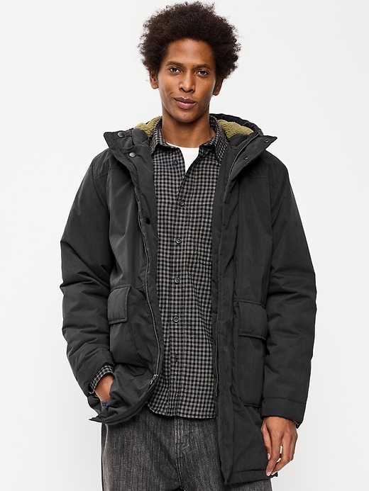 Water-Resistant Hooded Utility Parka