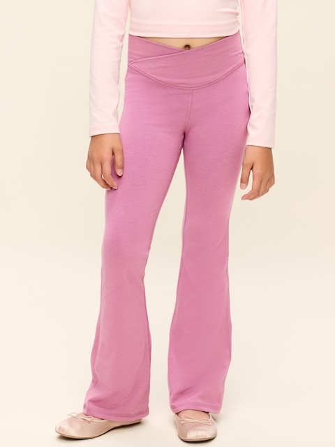 High-Waisted PowerChill Crossover Flared Leggings for Girls