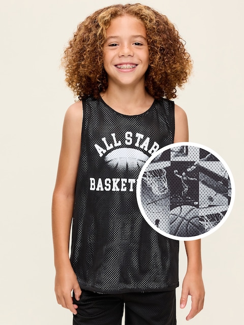 Oversized Mesh Reversible Tank Top for Boys