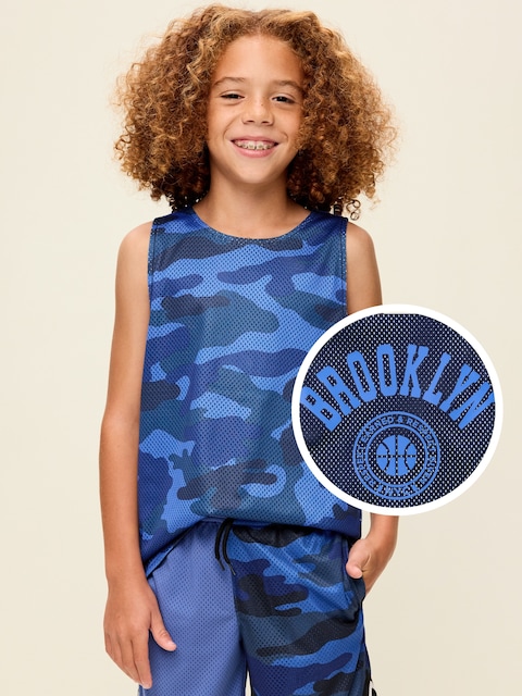 Oversized Mesh Reversible Tank Top for Boys
