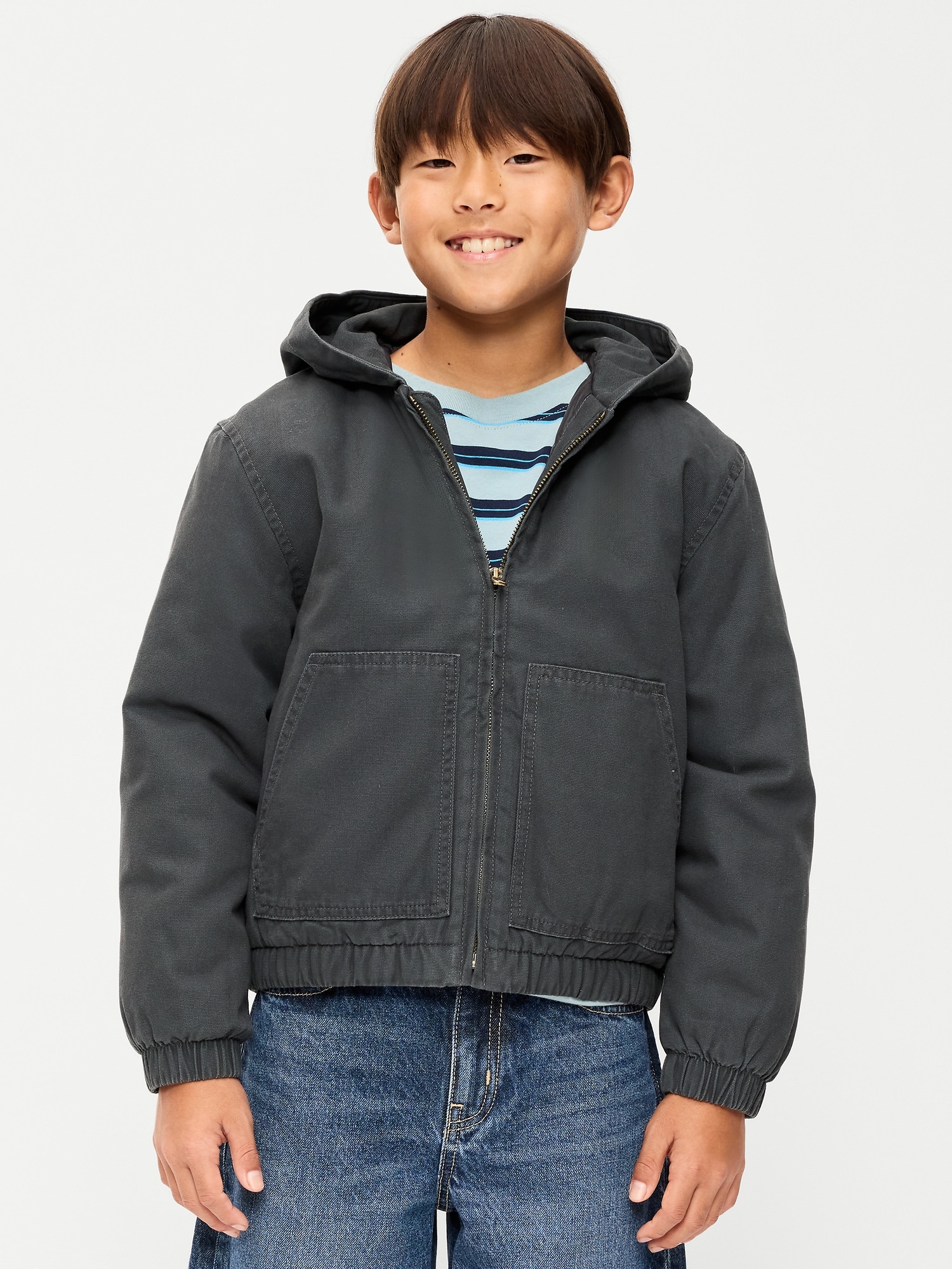 Hooded Canvas Jacket for Boys