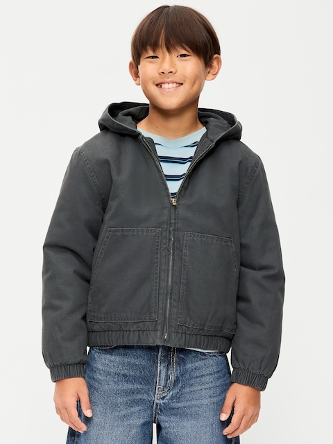 Hooded Canvas Jacket for Boys