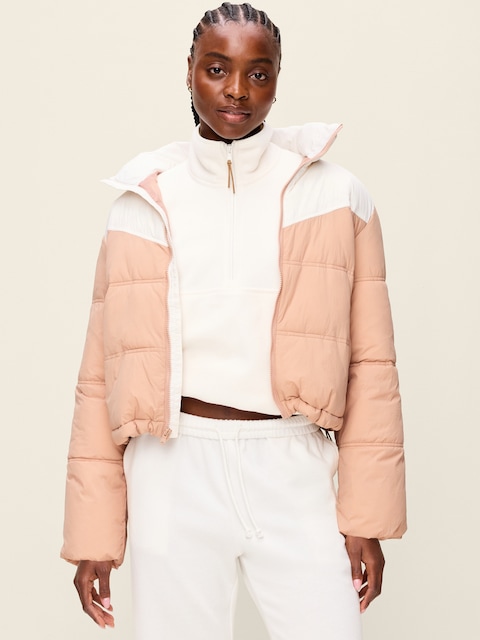 Water-Resistant Color-Block Puffer Jacket