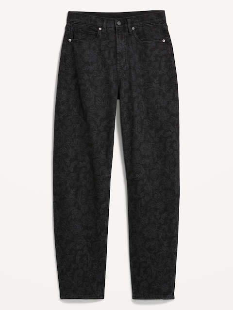 High-Waisted Baggy Barrel Jeans