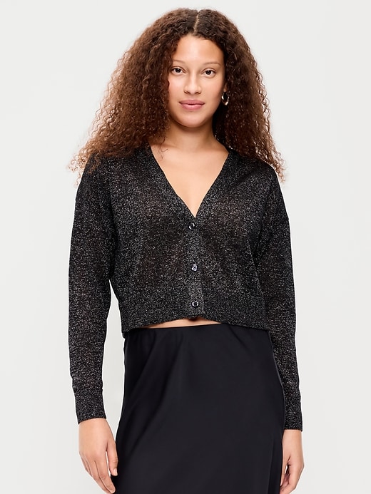 Shine V-Neck Cropped Cardigan