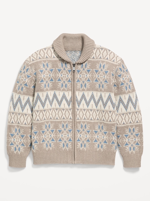 Oversized Full-Zip Cardigan Sweater for Boys