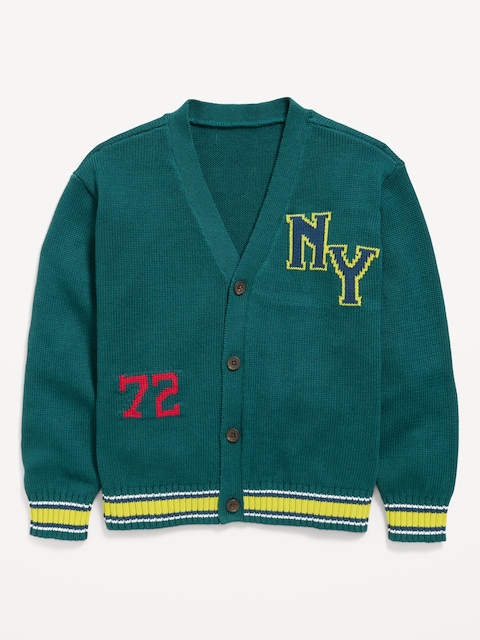 Oversized Graphic Cardigan Sweater for Toddler Boys