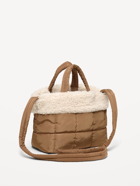 Active Puffer Sherpa-Lined Mini Tote