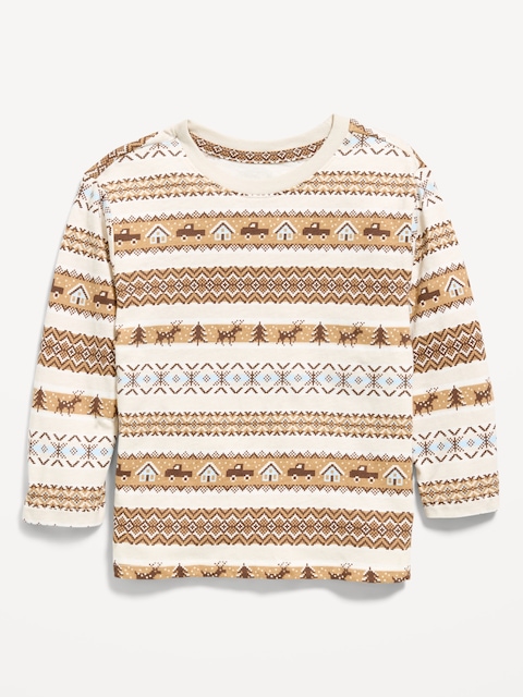 Printed Long-Sleeve Unisex T-Shirt for Toddler