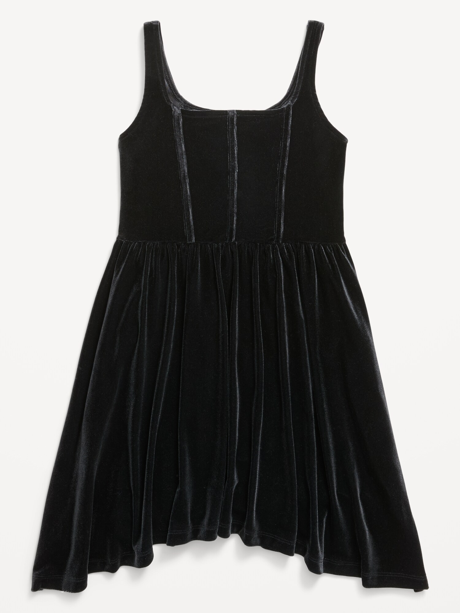 Платье Old Navy Sleeveless Fit and Flare Velvet Dress для девочек, цвет: Чёрный — фото 2