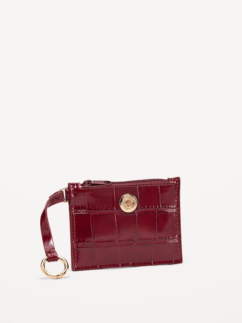 Croc-Embossed Card Holder