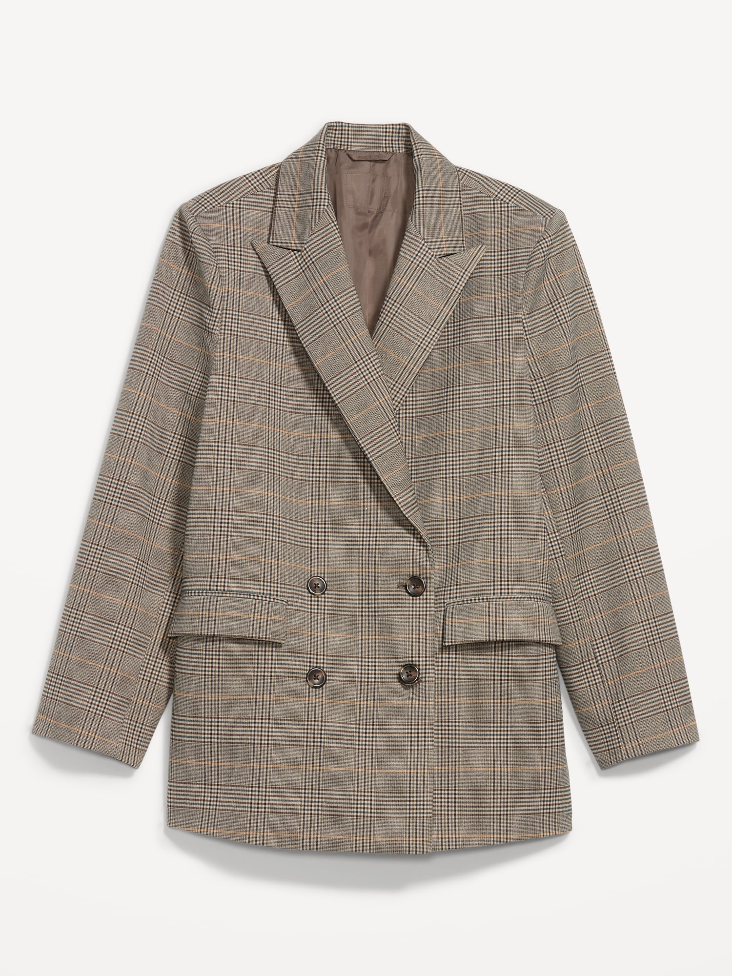Oversized Twill Double-Breasted Blazer