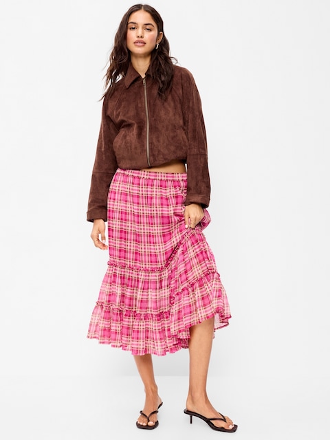 Tiered Chiffon Maxi Skirt