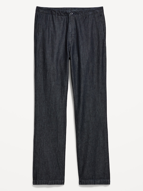 90s Straight-Fit Denim Dress Pants