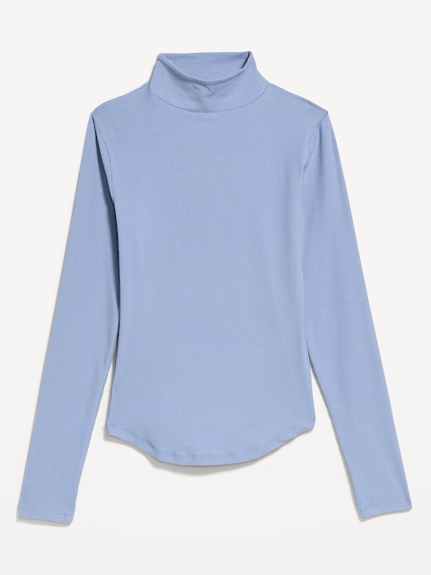 CloudLite Long-Sleeve Ribbed Turtleneck T-Shirt