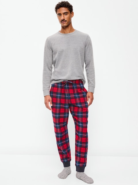 Plaid Flannel Pajama Joggers for Men