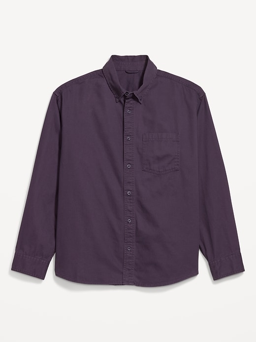 Loose Fit Long-Sleeve Denim Shirt