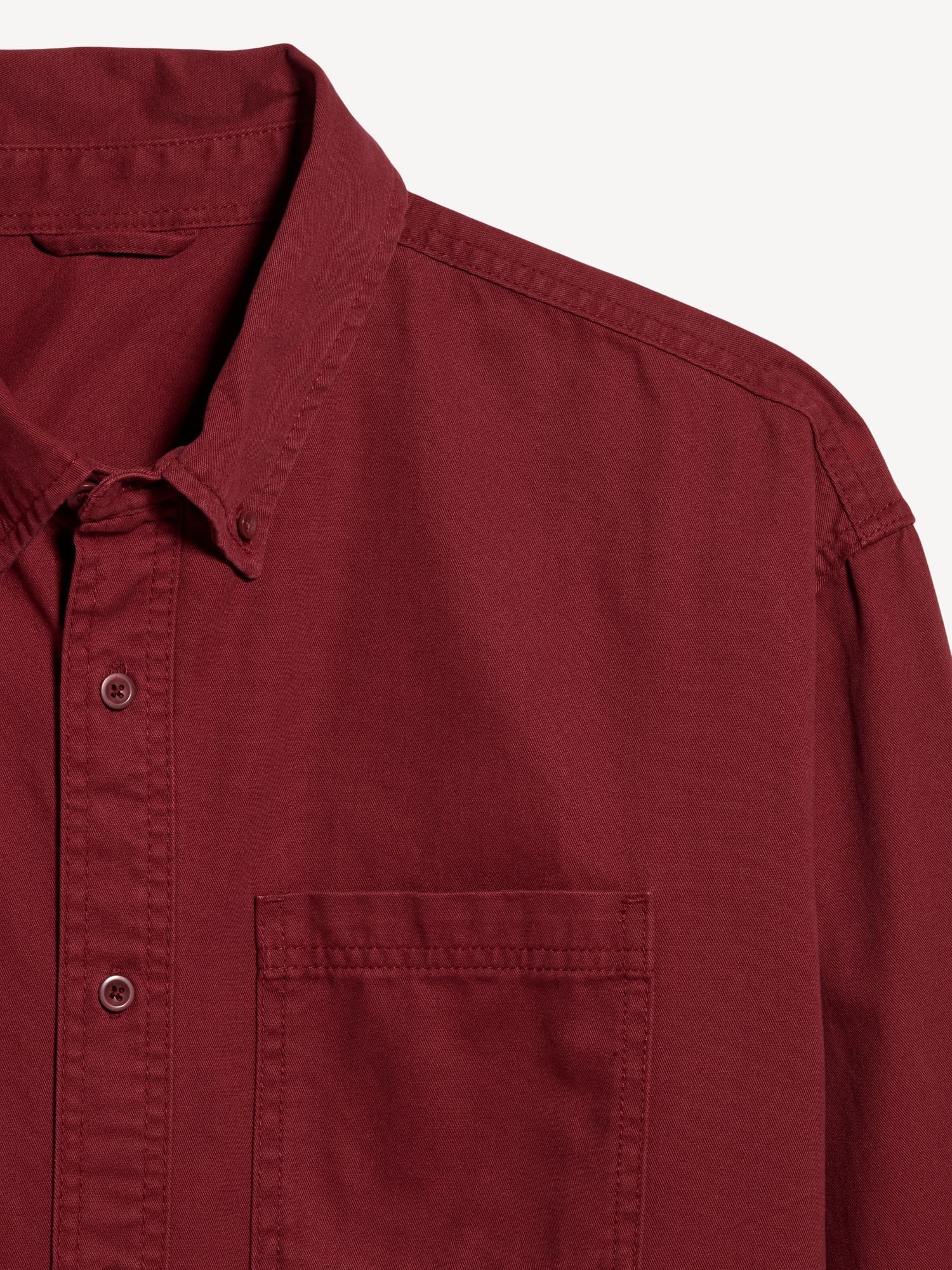 Loose Fit Heavy-Brushed Twill Button-Down Shirt