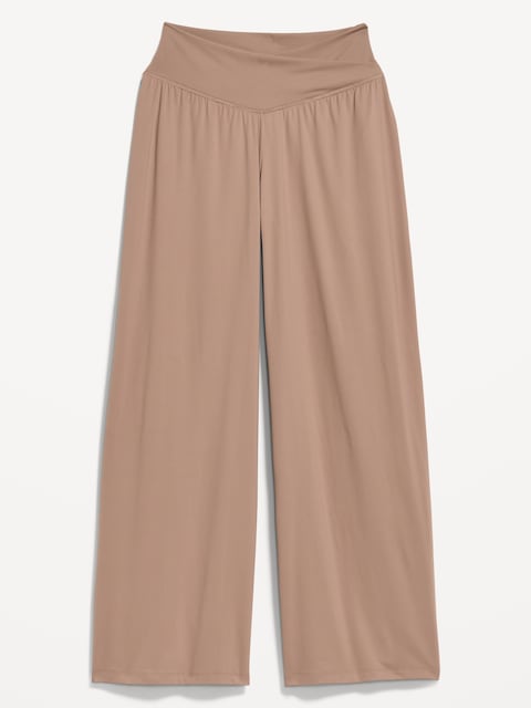 Crossover-Waist StudioSmooth Wide-Leg Pants