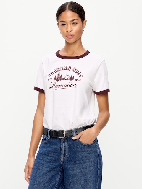 EveryWear Crew-Neck Graphic Ringer T-Shirt