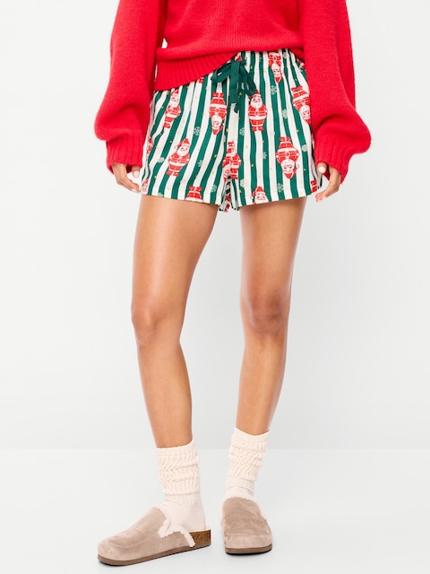 Flannel Boxer Pajama Shorts for Women