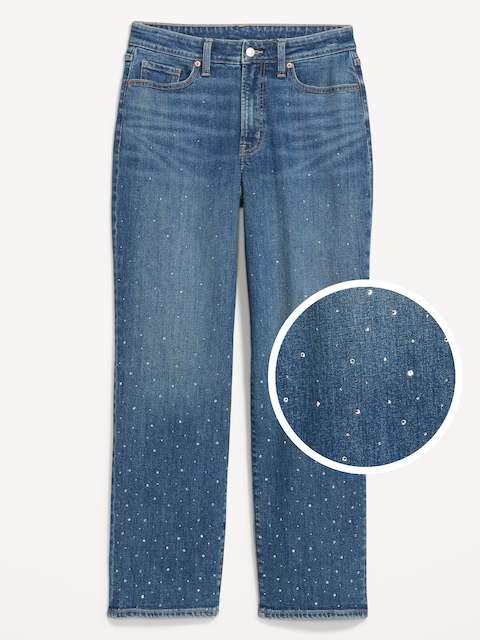 Curvy High-Waisted OG Loose Embellished Jeans