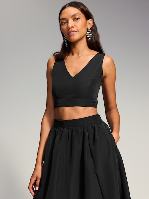 The Occasion by Old Navy V-Neck Taffeta Crop Top